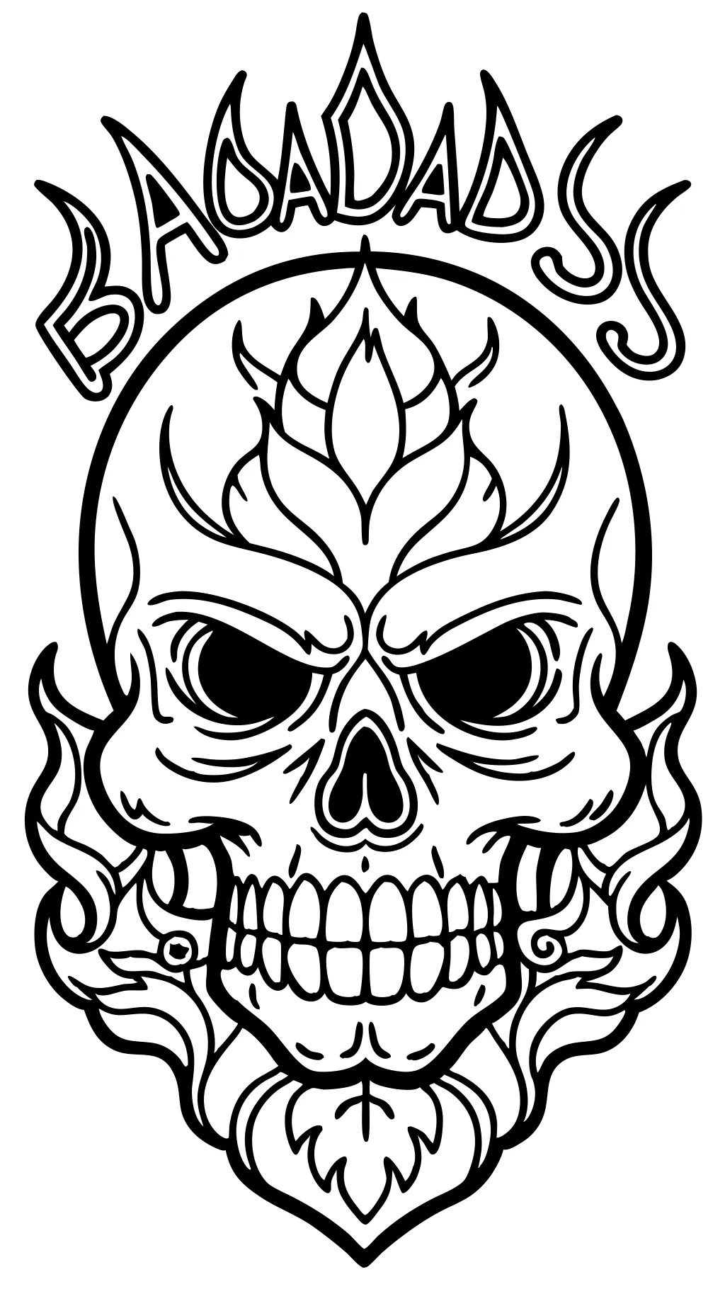 badass skull coloring pages